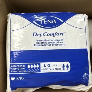 TENA Dry Comfort Protective Underwear Large 72 Count 4 Packs New Sealed